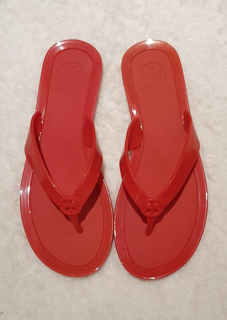 tory burch red jelly sandals