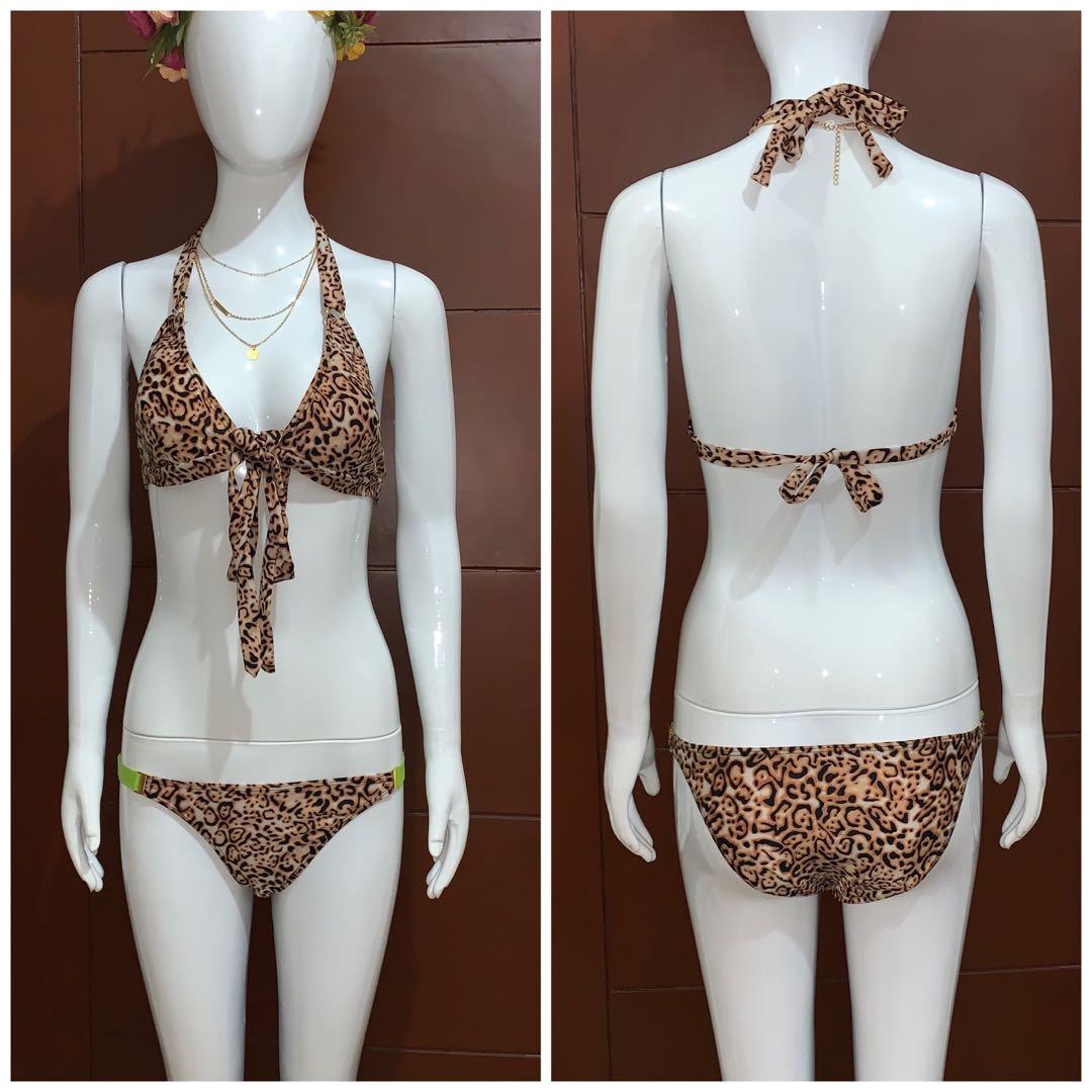 leopard 2 piece swimsuit