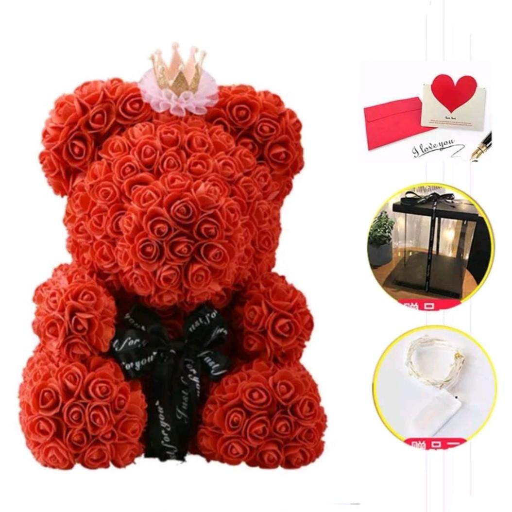 handmade rose teddy bear