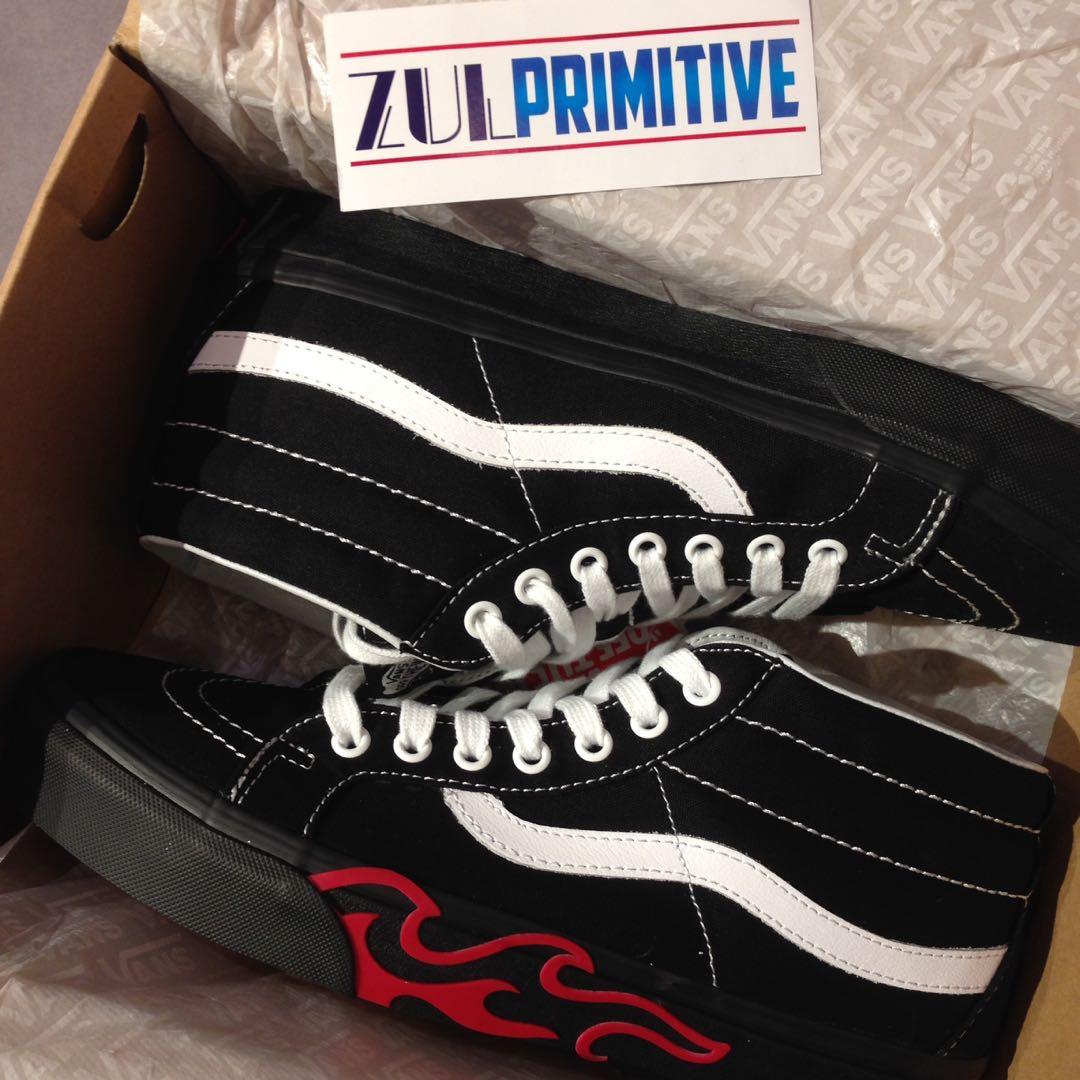 VANS SK8 MID REISSUE FLAME CUT OUT BLACK Men s Fashion Footwear Sneakers on Carousell