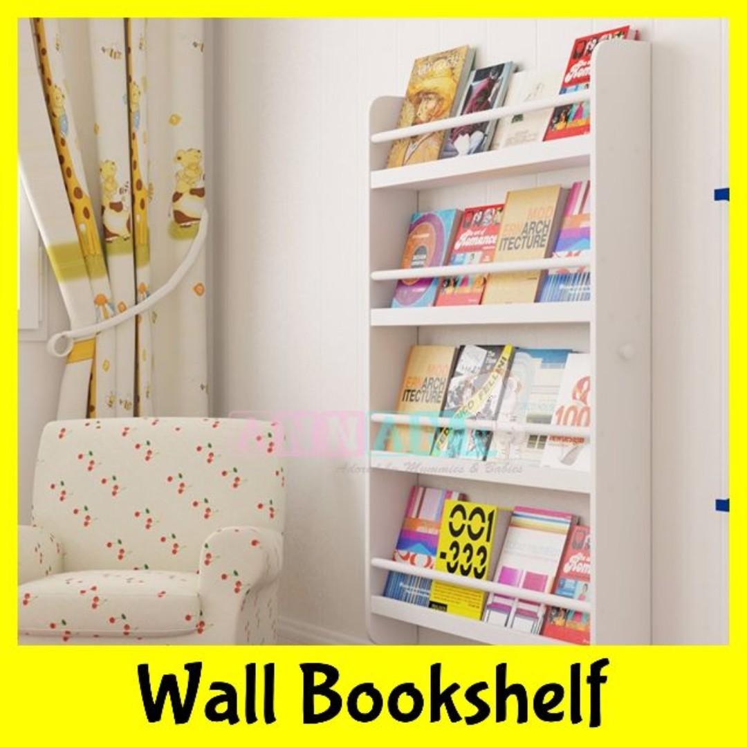 Wall Mounted Bookshelf Canvas Display Rack Books Kids Room
