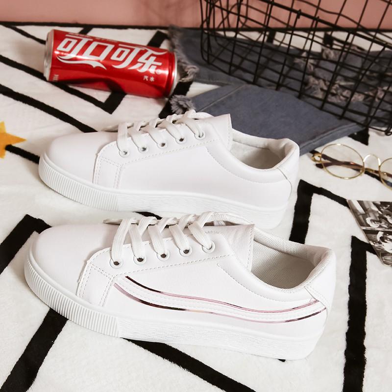 Women Sport Run Sneakers Embroidery Flower Shoes White Shoes Ox Low High Tops