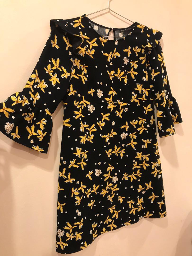Zara yellow frill dress Clearance