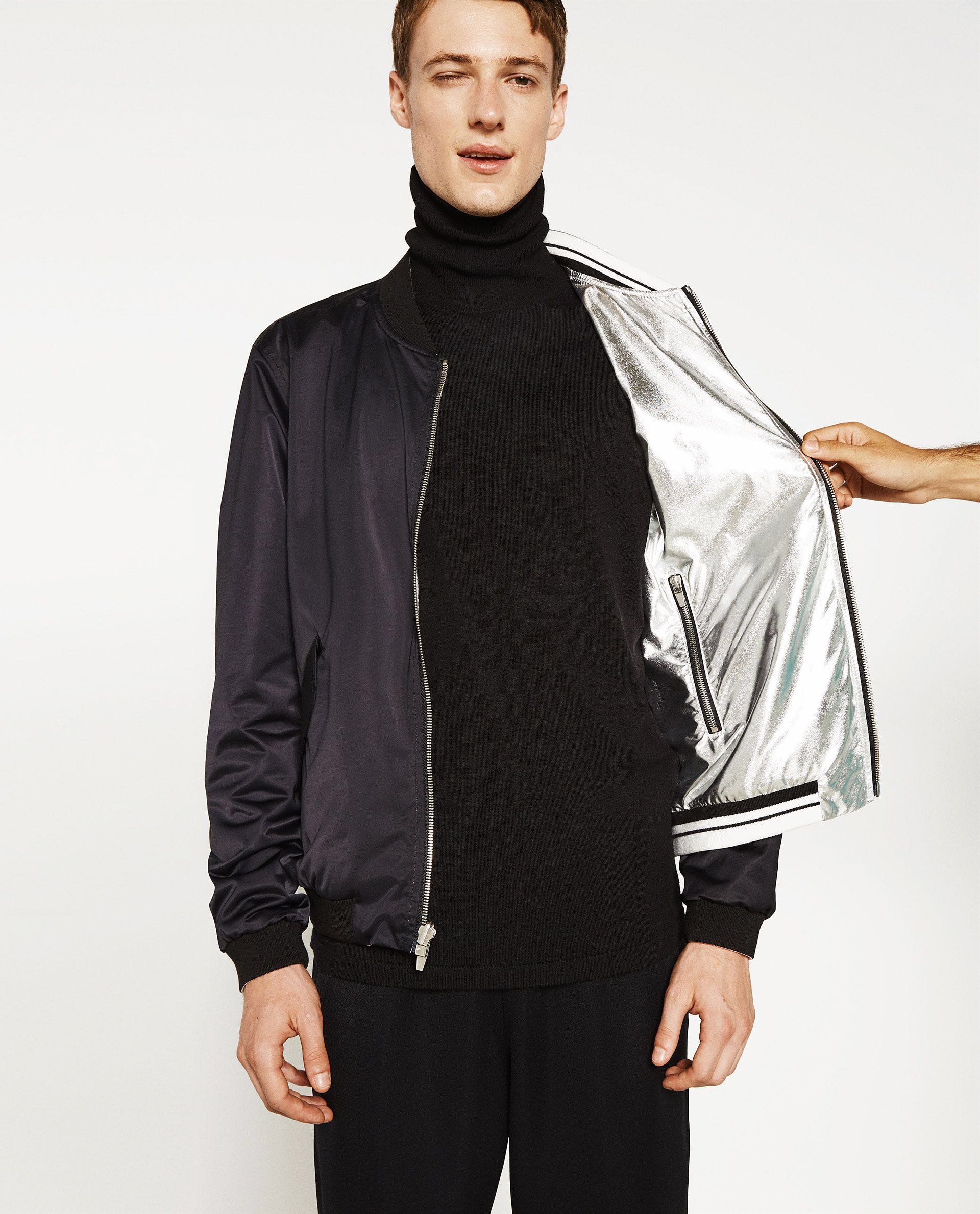 Reversible bomber jacket zara
