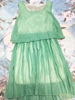 Tiffany 藍夏日雪紡百摺洋裝