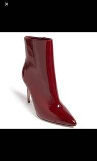 Forever 21 Red Faux Patent Leather Ankle Boots