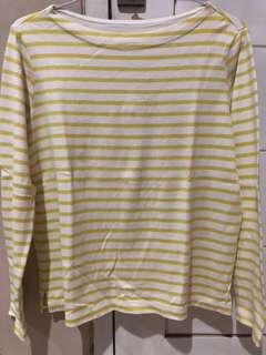 Yellow stripes top uniqlo #onlinesale