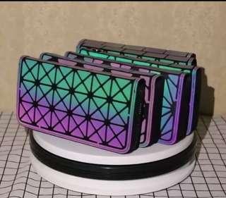 Dompet 3D geometrik shiny purse