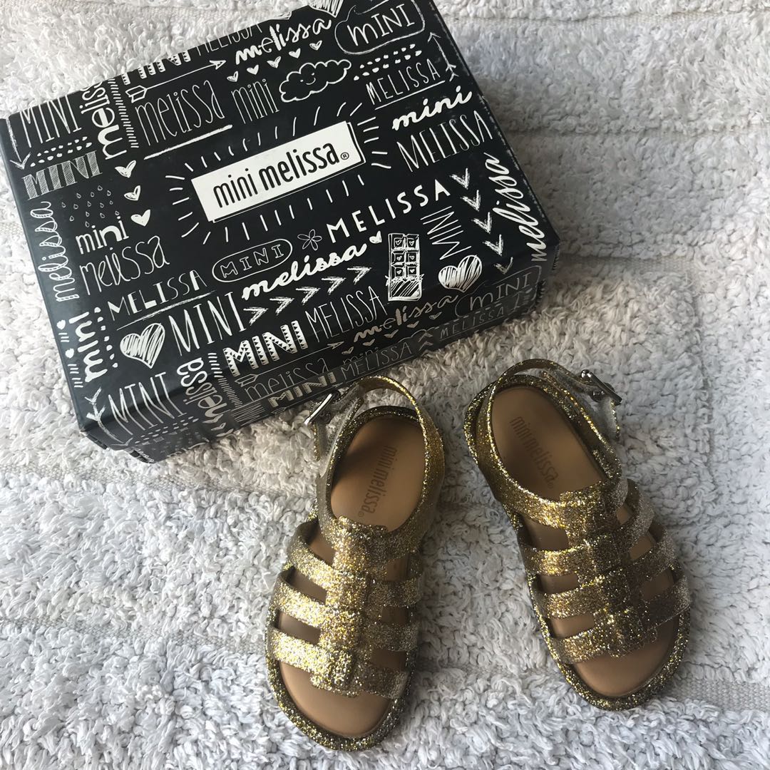 mini melissa gold glitter