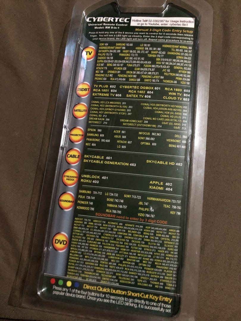 Cybertec universal remote for dvd or tv, TV & Home Appliances, TV