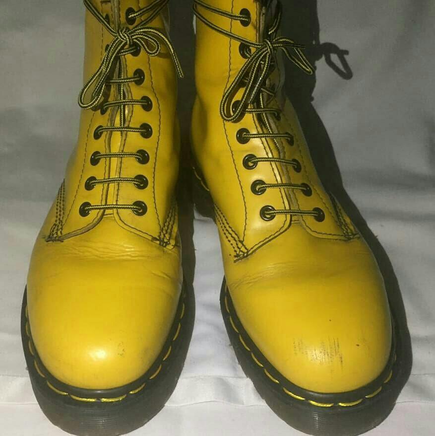 doc martens boots yellow