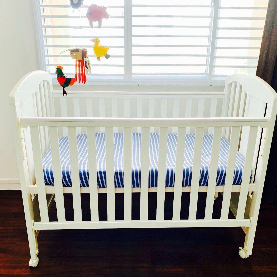 Happy Dream 4 In 1 Convertible Baby Cot Crib White W