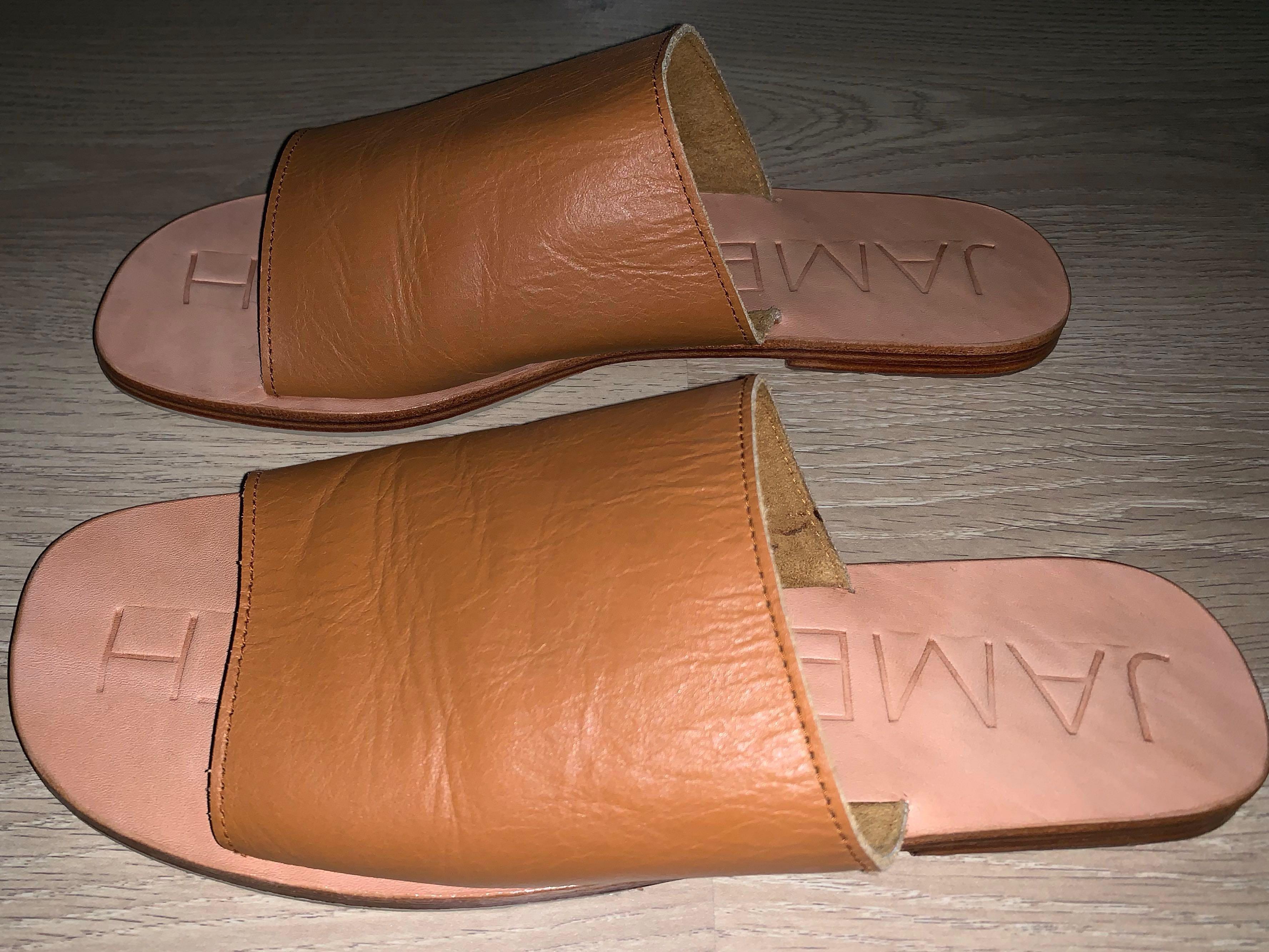off white tan slides