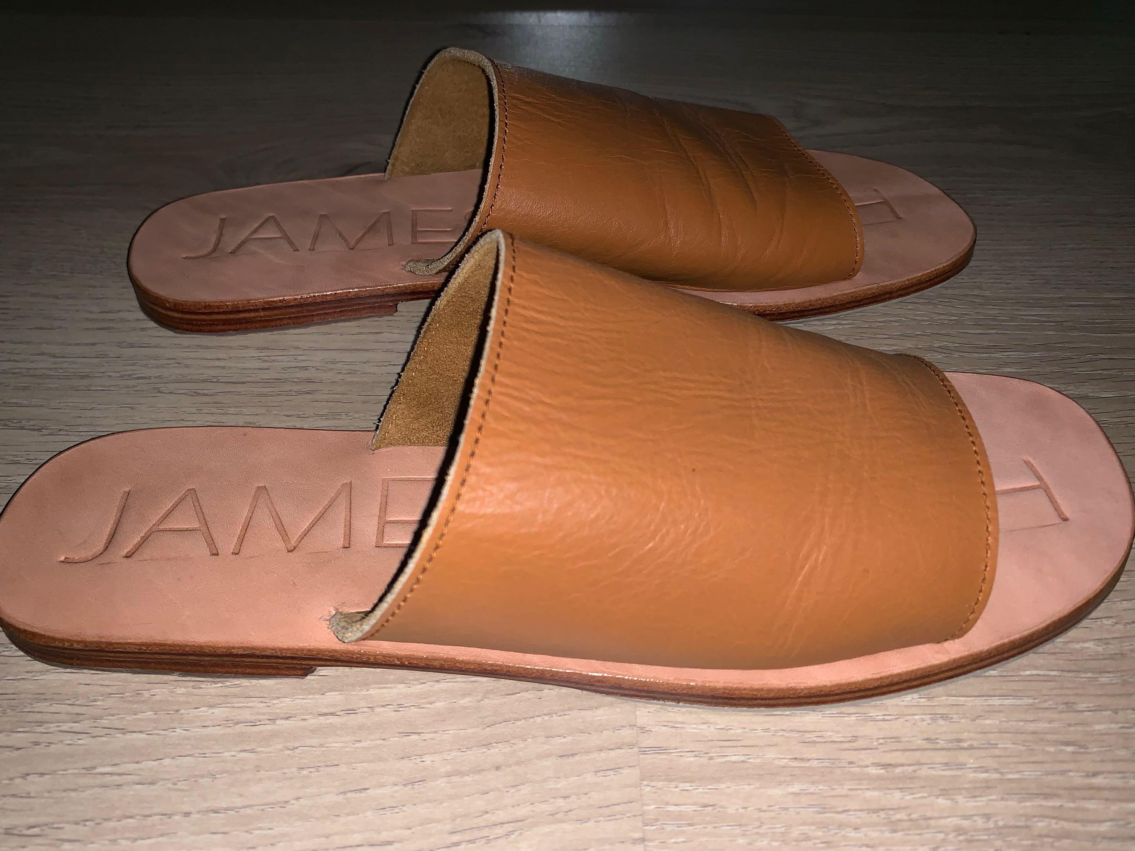 tan slide heels