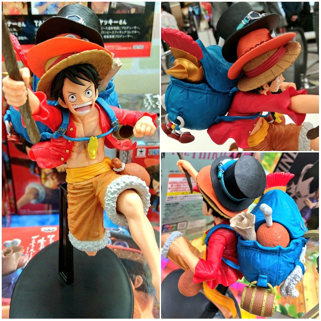 Anime Manga One Piece Luffy Banpresto Mania Popular With Sabo Ace Hats Figure Figurine Japan Toys Hobbies