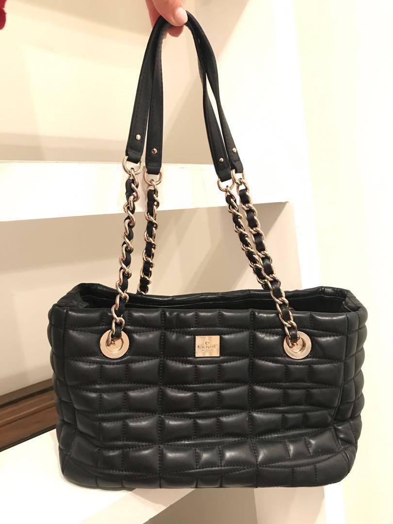 kate spade black quilted purse