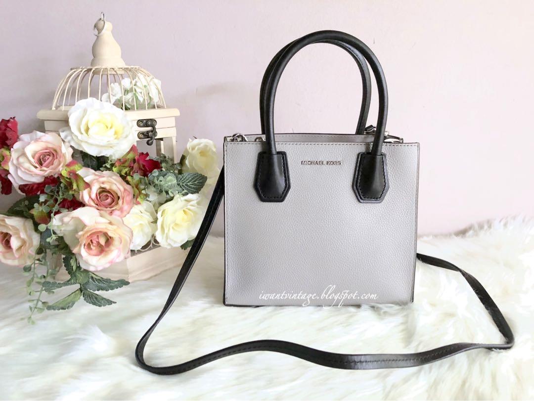 Michael Kors Mercer Color-Block Leather Crossbody Bag-Grey, Women's  Fashion, Bags & Wallets, Purses & Pouches on Carousell