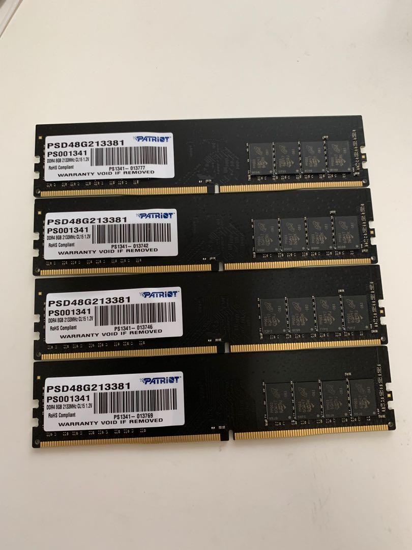 Patriot ram DDR4 2133Mhz 32 gb 4x8