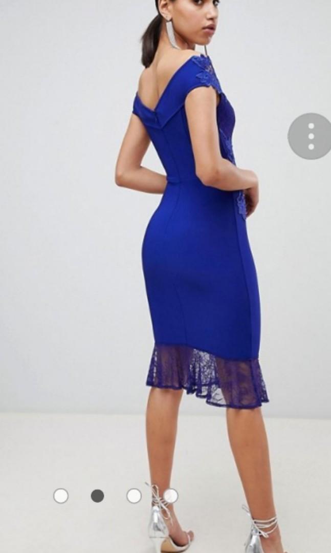 Lipsy lace 2025 bardot dress
