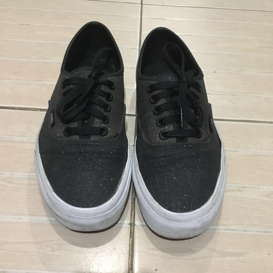 vans ombre black glitter