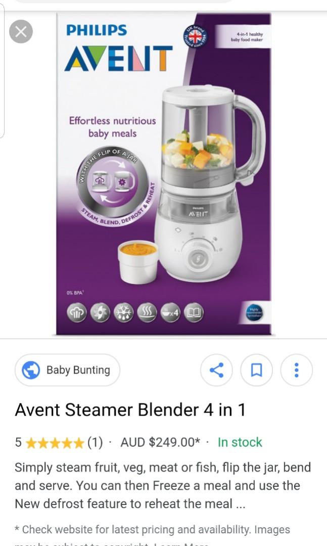 philips avent 4 in 1 steamer blender baby bunting
