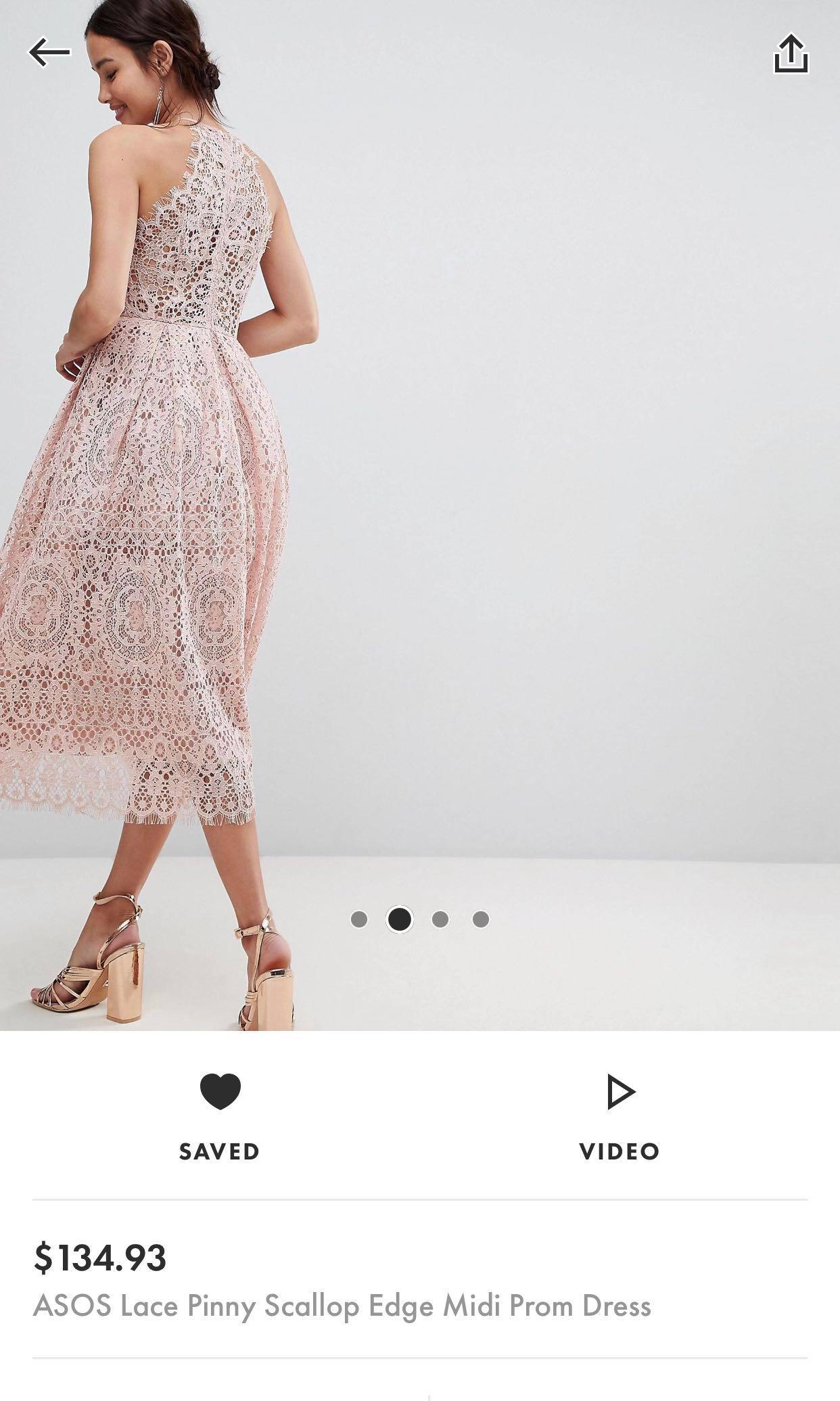 Asos lace pinny scallop edge shop midi prom dress