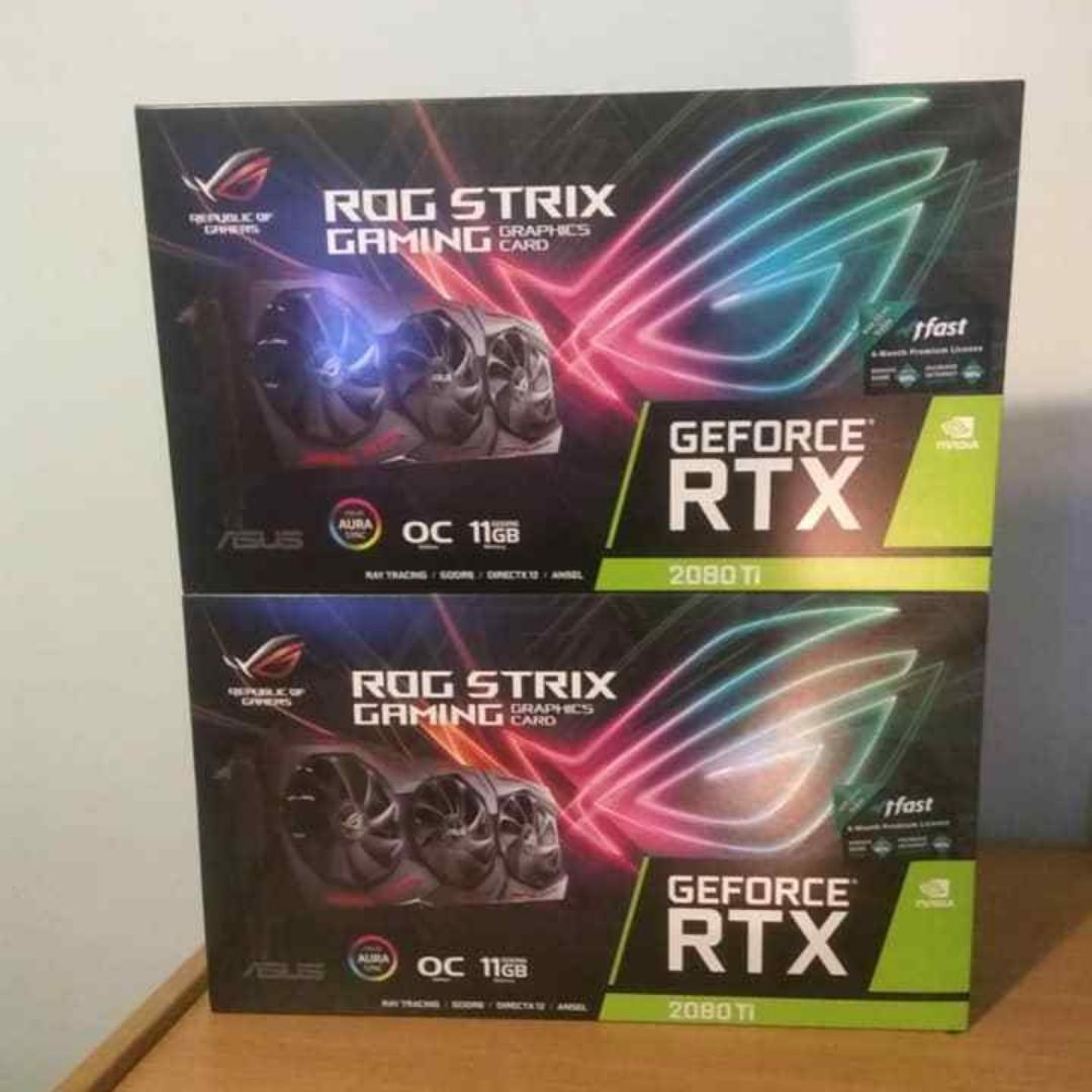 Asus Rog Geforce Rtx 2080 Ti Oc Overclocked Rog Strix Rtx2080ti O11g Gaming 11gb Electronics Computer Parts Accessories On Carousell