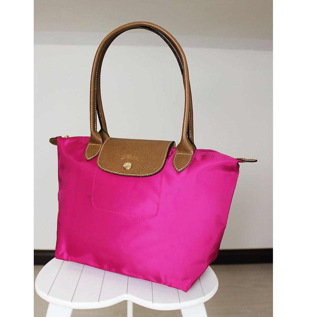 AUTHENTIC LONGCHAMP LE PLIAGE SMALL TOTE 2605089 DEEP PINK FREE HM SHOPPING BAG LC026