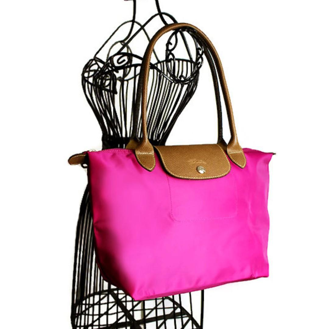 AUTHENTIC LONGCHAMP LE PLIAGE SMALL TOTE 2605089 DEEP PINK FREE HM SHOPPING BAG LC026
