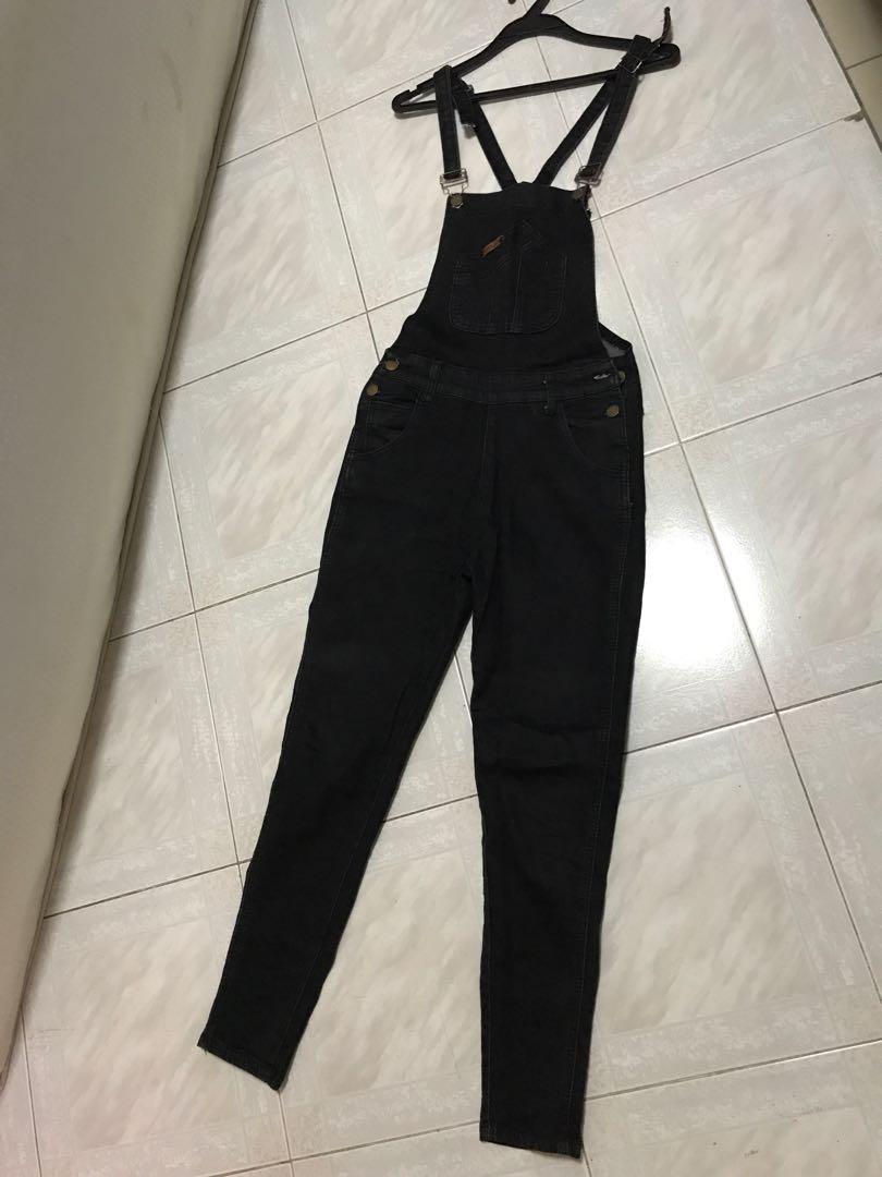 Black jean jumpsuit Clearance