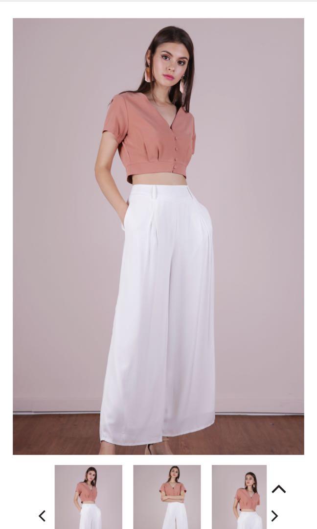 BONDI FLOWY PANTS WHITE Women s Fashion Bottoms Other Bottoms on Carousell