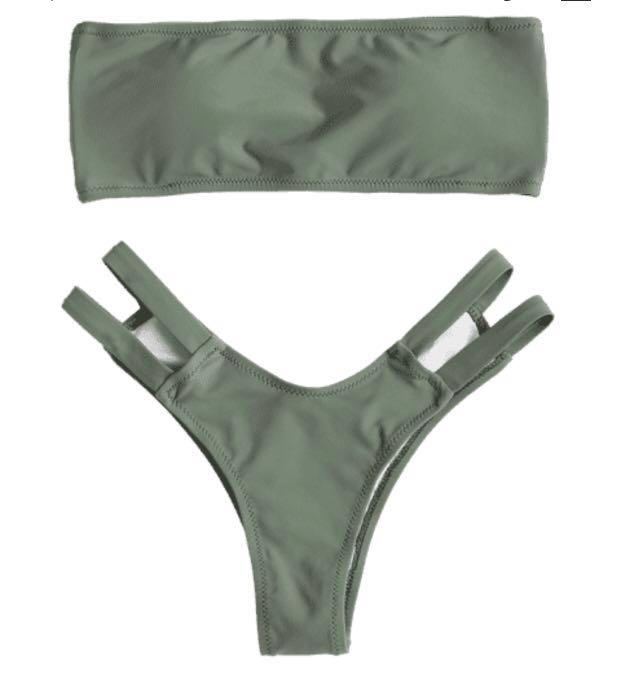 zaful olive green bikini