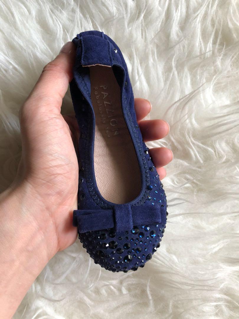 girls blue ballet shoes