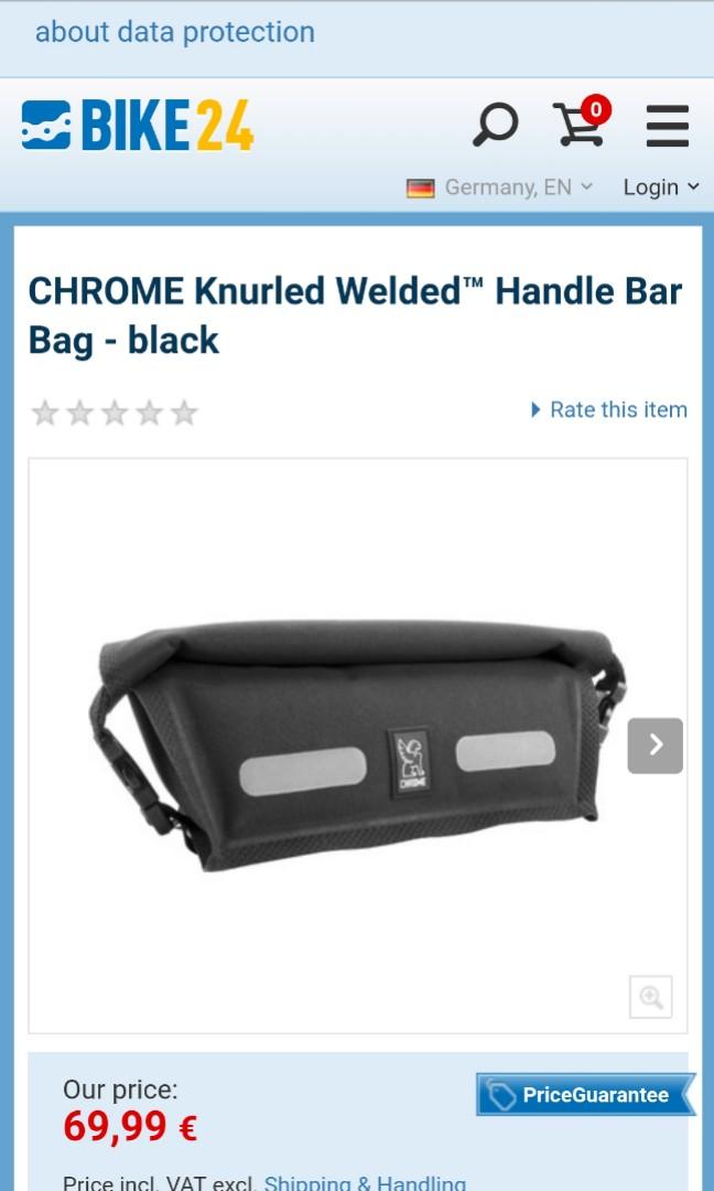 chrome knurled handlebar bag