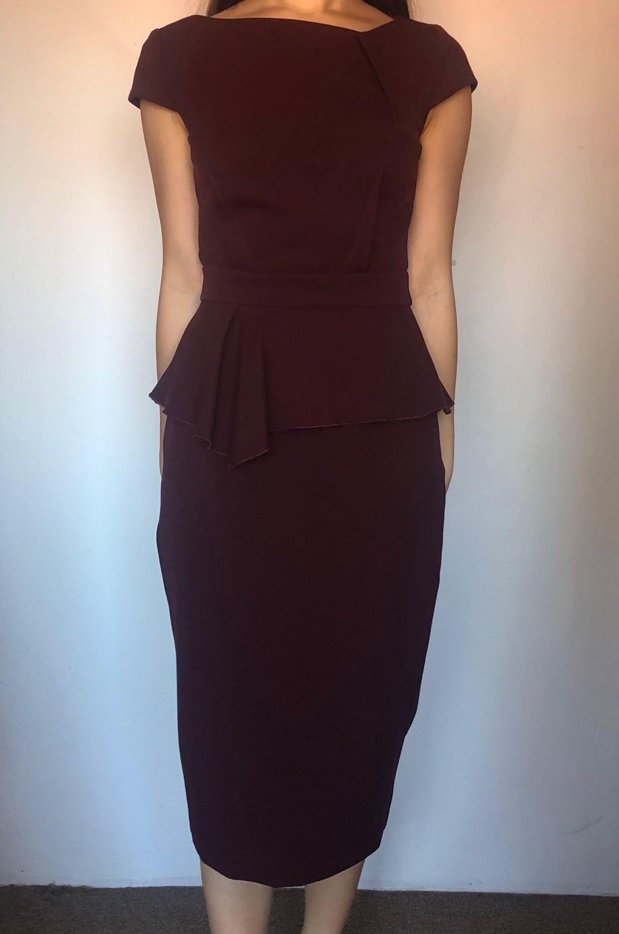 Plum peplum dress sales