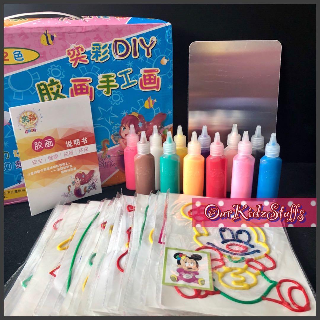 Diy Glass Stickers Painting Kit Oven Baked Babies Kids Toys