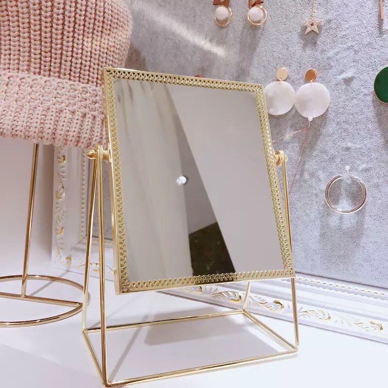 Gold Vanity Mirror Rectangular