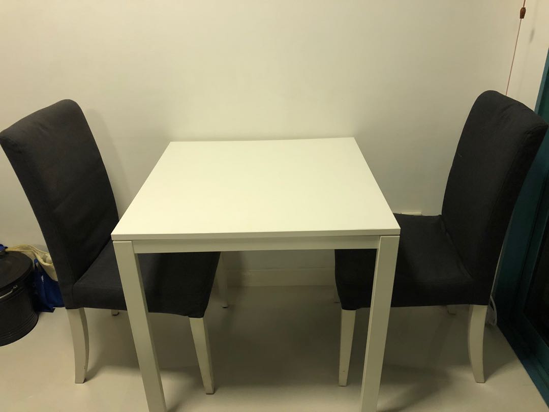 IKEA dining table + 2 chairs, Furniture & Home Living, Furniture