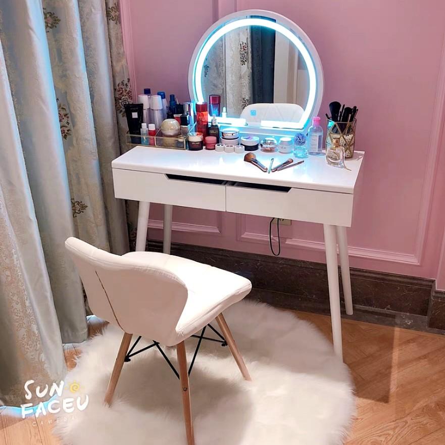 Hallie Led Mirror Light Vanity Table Chair Set Furniture