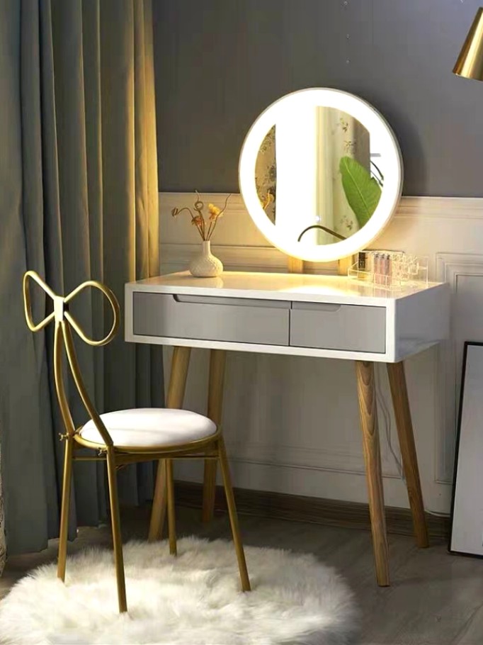 Cherie Led Mirror Vanity Table Chair Set Furniture Tables Share This Listing