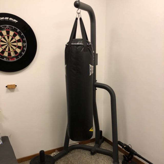 heavy bag stand with speed bag platform