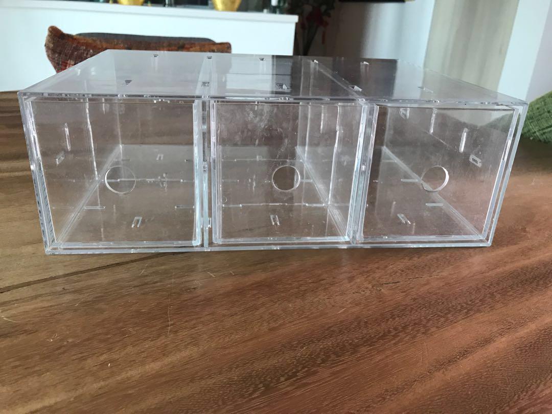 Muji Acrylic 3 Drawer Storage Box Furniture Shelves Drawers On