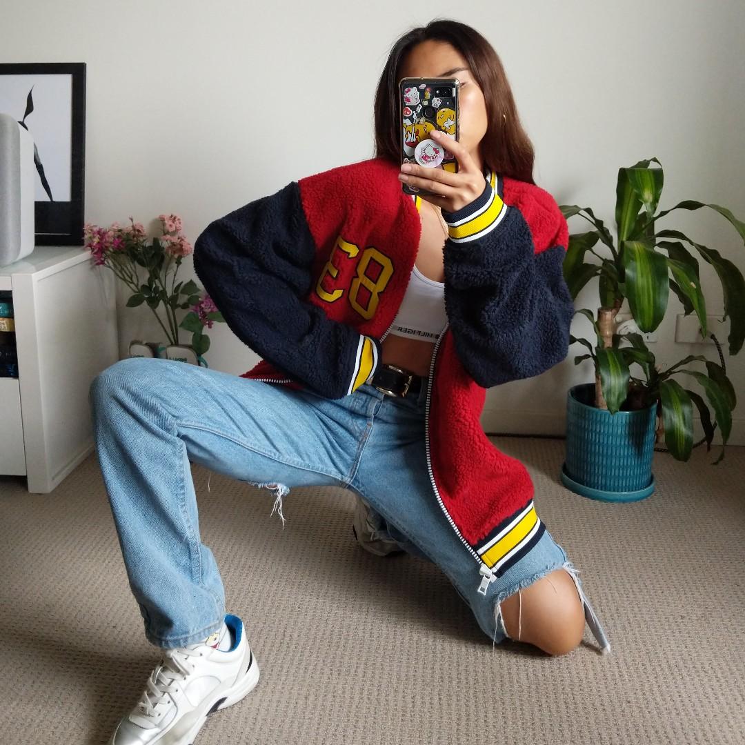 New Nautica X Lil Yachty Sherpa Letterman Jacket Women S Fashion Clothes On Carousell
