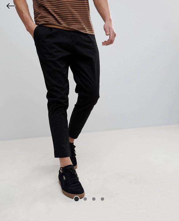cropped black chinos