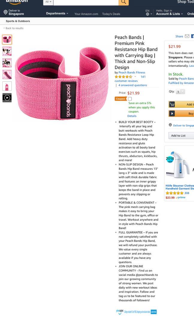 Peach Bands resistance hip band with carrying bag Beauty Personal Care Bath Body Body Care on Carousell