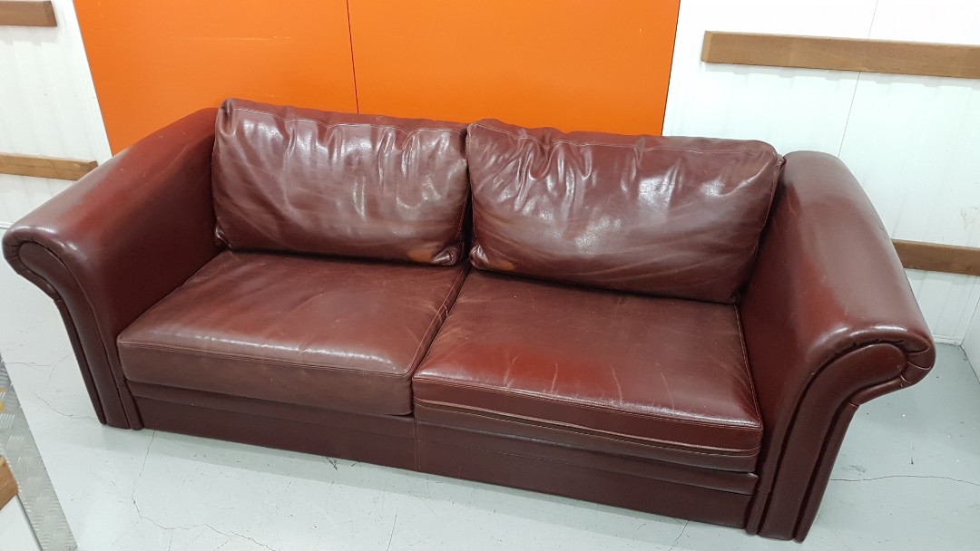 Rustic Brown Genuine Leather Sofa Rustic Brown Genuine Leather Sofa