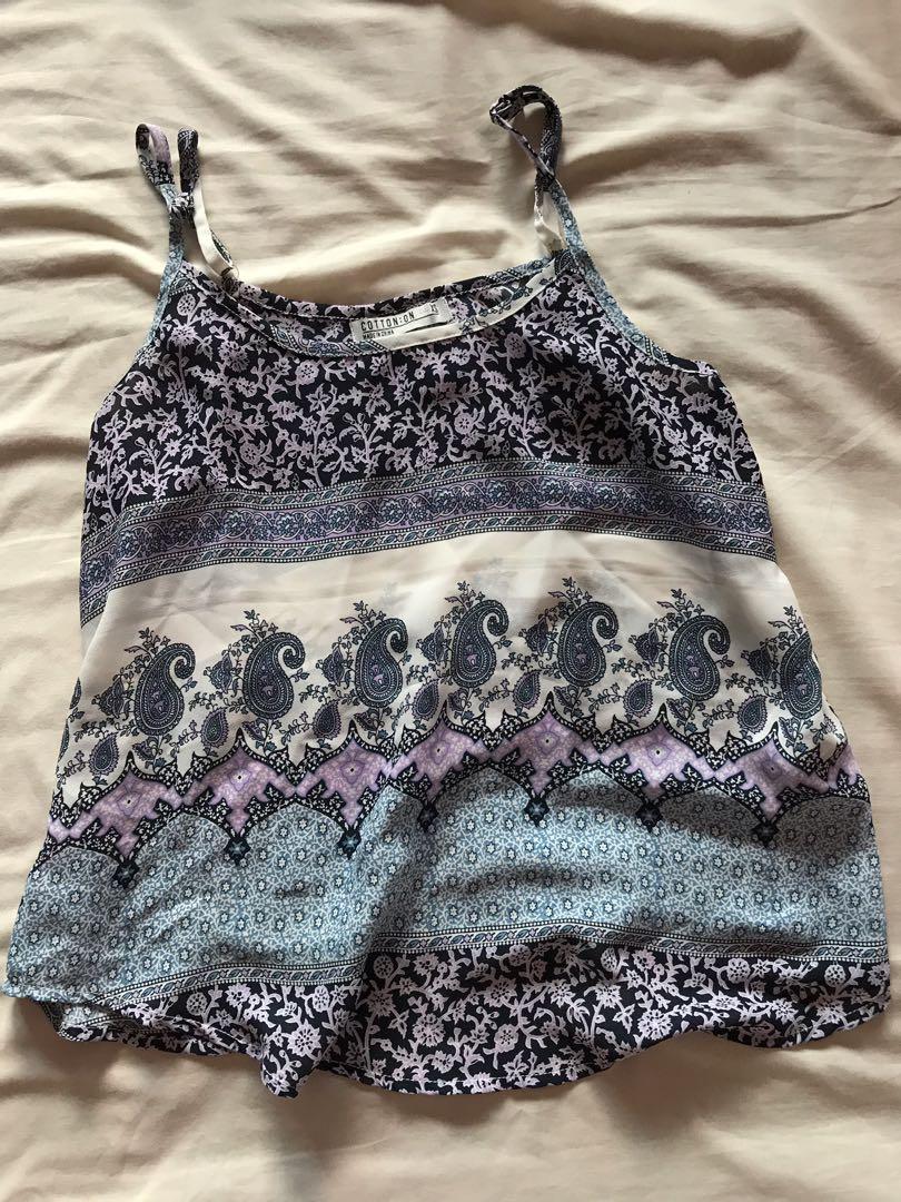 Spaghetti strap flowy tank top