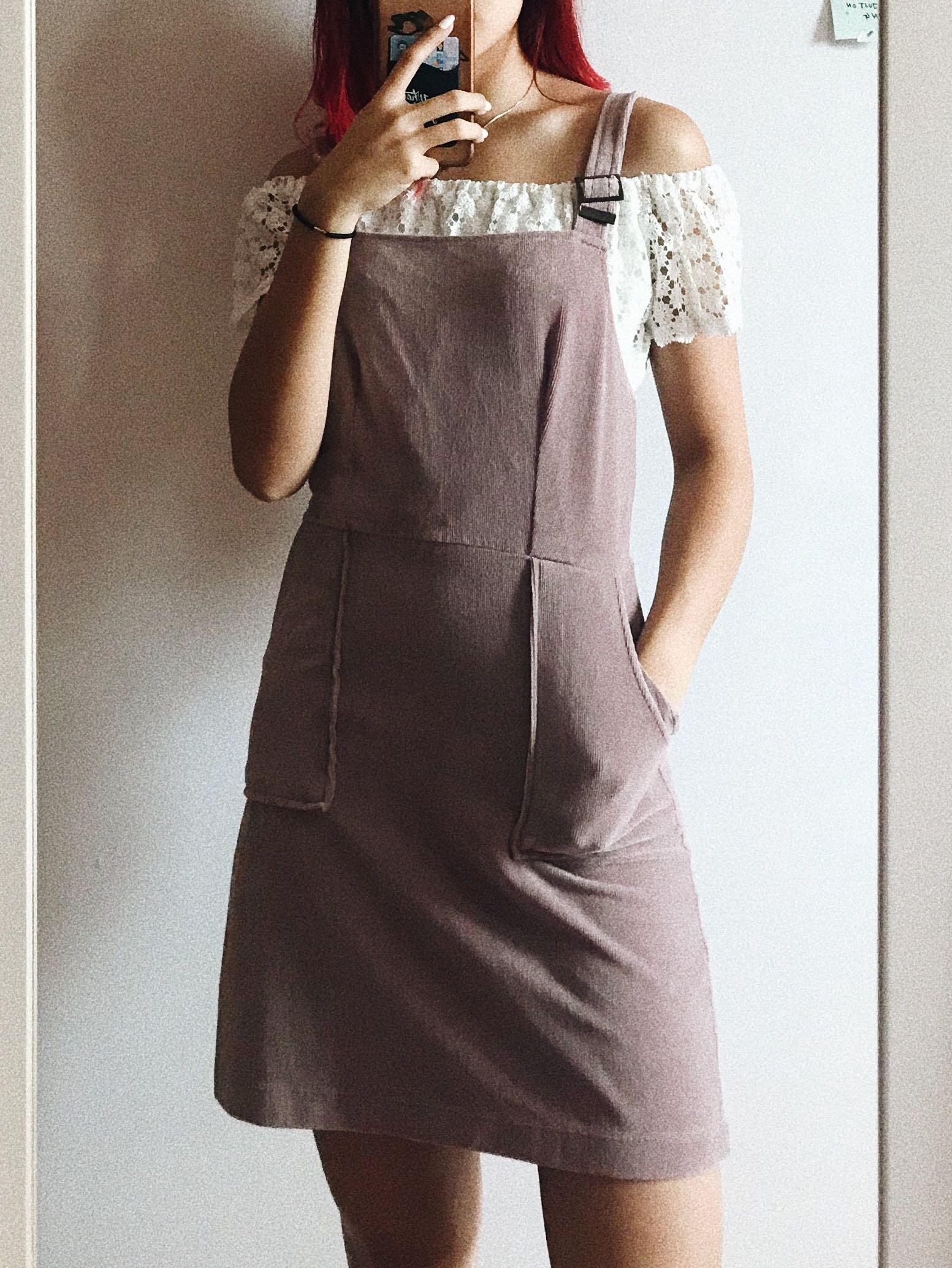 Velvet pinafore dress