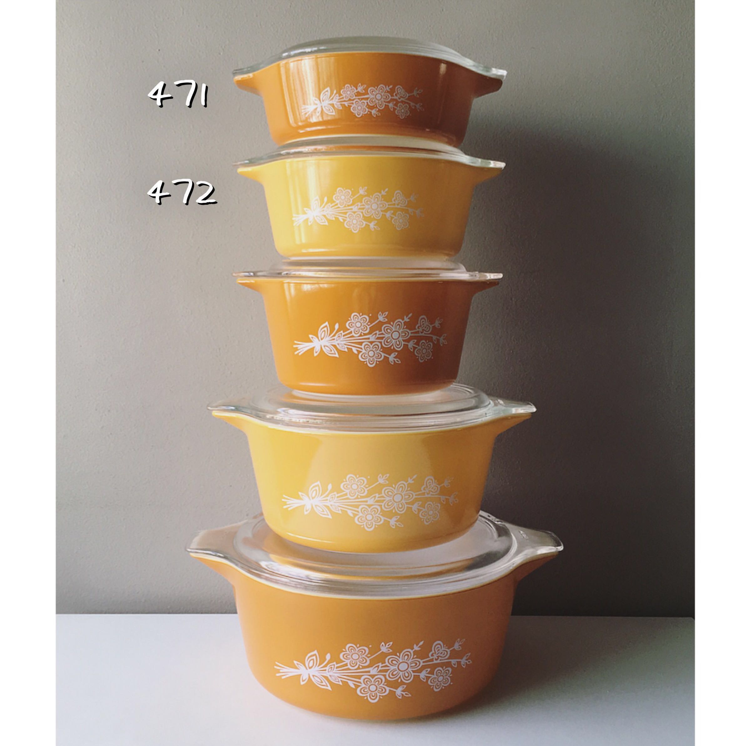 Vintage Pyrex 471 472 Butterfly Gold Round Casseroles With Lids Furniture Home Living Kitchenware Tableware Cookware Accessories on Carousell