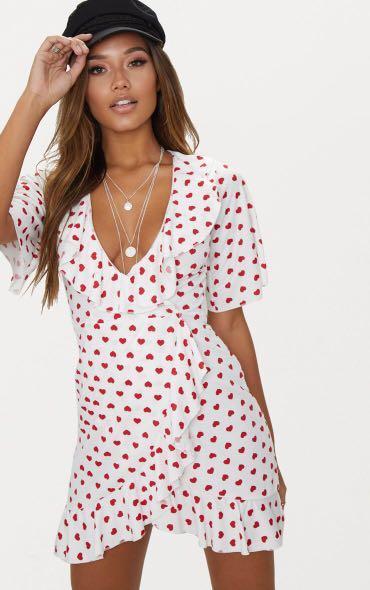 plt white frill dress